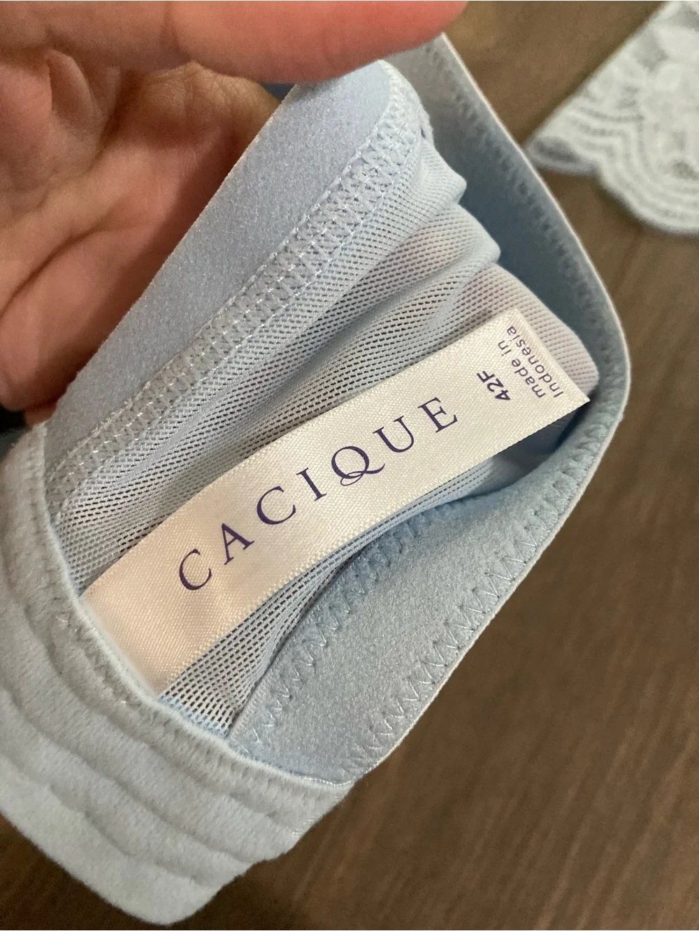 Cacique Boost Balconette Bra Light Blue Lace With Pantie Set Size 42F 18/20